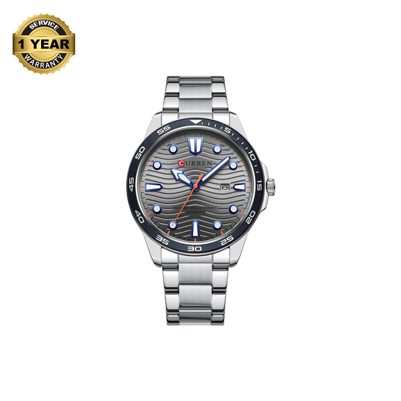 Picture of CURREN C8426S Silver Stainless Steel Analog Watch For Men - Gray & Silver