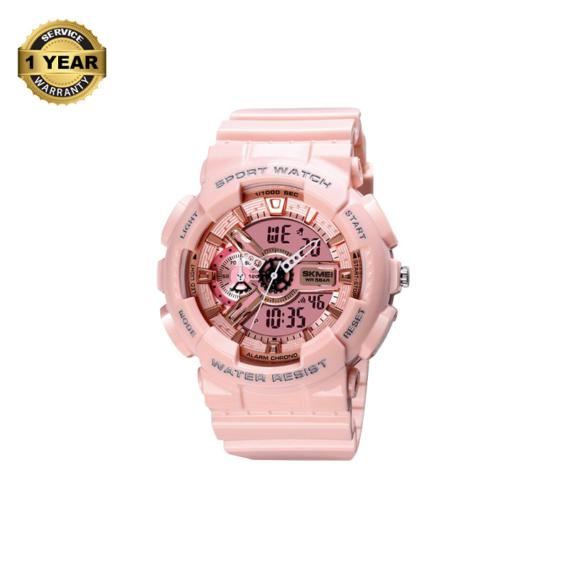 Picture of SKMEI 1688 Pink PU Dual Time Watch For Unisex - Pink