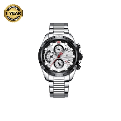 Picture of NAVIFORCE NF8021S Silver Stainless Steel Chronograph Watch For Men - White & Silver