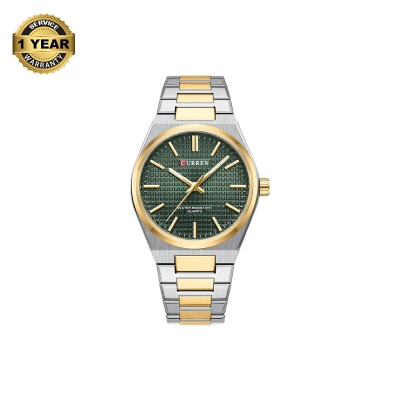 Picture of CURREN 8439 Silver And Golden Two-tone Stainless Steel Analog Watch For Men - Green & Golden
