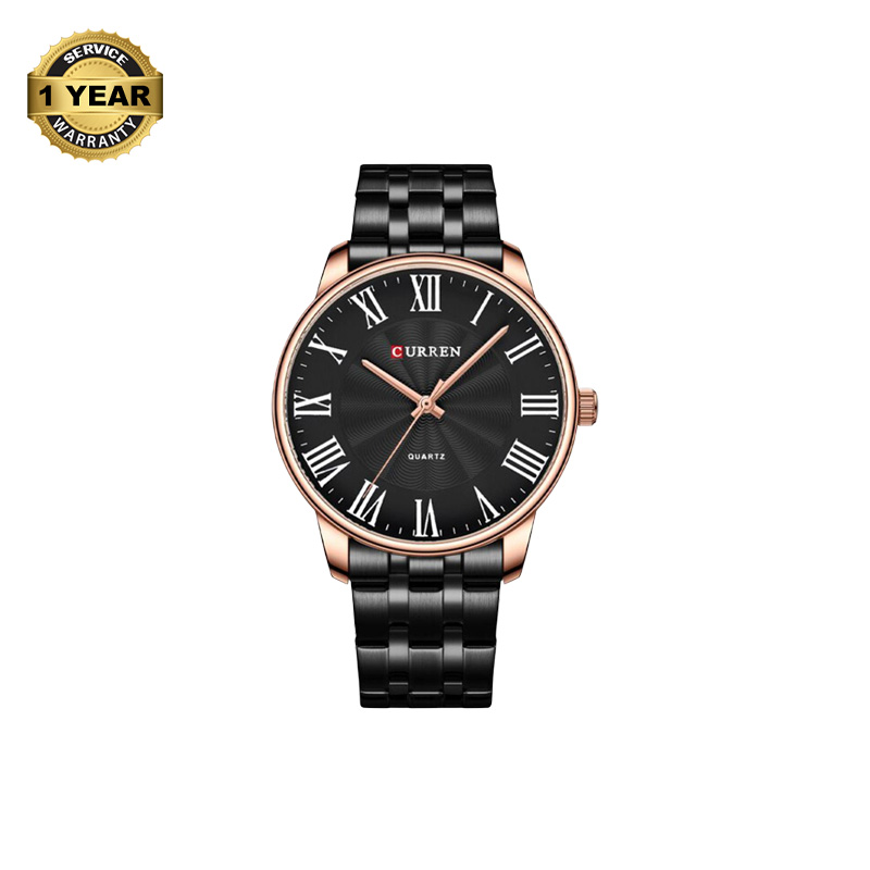 Picture of CURREN 8422 Black Stainless Steel Analog Watch For Men - RoseGold & Black