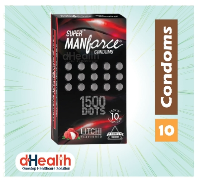 Picture of Manforce Super Litchi 1500 Dotted Condom 1 Pack (10pcs) & RY Jelly 30g 1 PC