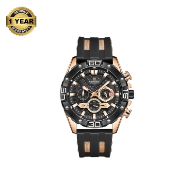 Picture of NAVIFORCE NF8019 Black TPU Leather Chronograph Watch For Men - RoseGold & Black