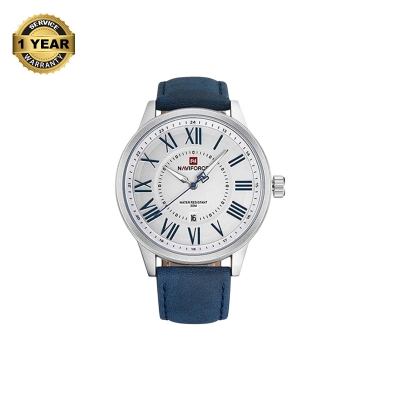 Picture of Naviforce NF9126L PU Leather Analog Watch for Men_Blue & White