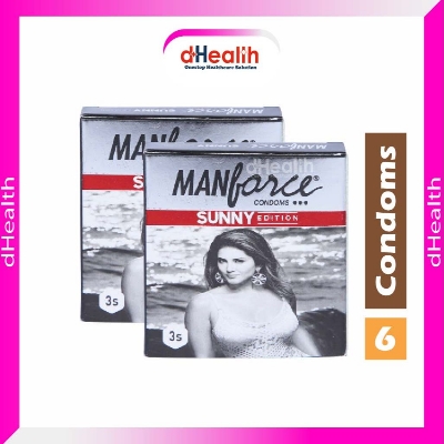 Picture of Manforce Ribbed Dotted Sunny Edition Condom 2s Combo pack 3x2=6 pcs