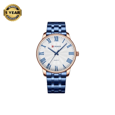 Picture of CURREN 8422 Royal Blue Stainless Steel Analog Watch For Men - RoseGold & Royal Blue