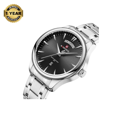 Picture of NAVIFORCE NF9213 Silver Stainless Steel Analog Watch For Men - Black & Silver
