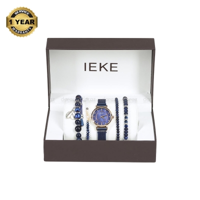 Picture of IEKE 88055 Standard Royal Blue Mesh Stainless Steel Analog Watch For Women - RoseGold & Royal Blue