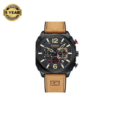 Picture of CURREN 8398 Brown PU Leather Chronograph Watch For Men - Black & Brown