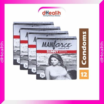 Picture of Manforce Ribbed & Dotted Sunny Edition Condom 4s Combo pack(3x4=12 pcs)