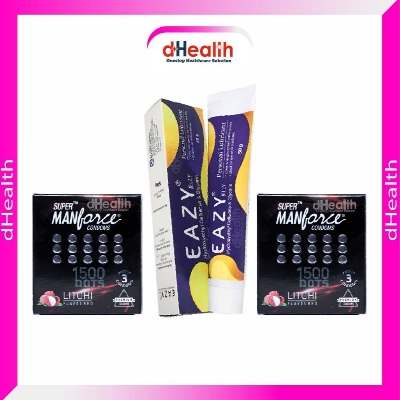 Picture of Manforce Super Litchi 1500 Dotted Condom 2 Pack (6pcs) & 1 Eazy Jelly 50gm Combo