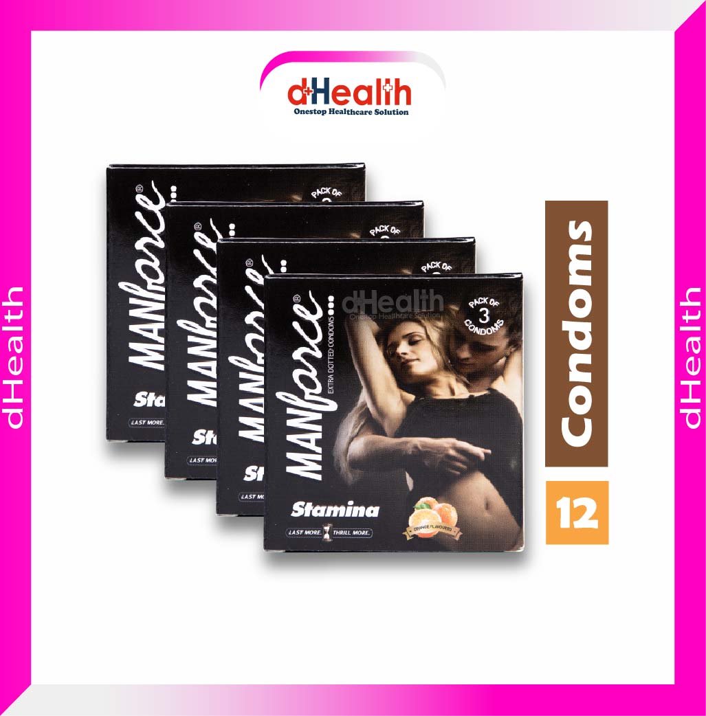Picture of Manforce Stamina Condom Orange Flavor 4's Combo pack 3x4=12 pcs