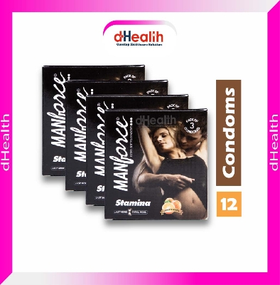 Picture of Manforce Stamina Condom Orange Flavor 4's Combo pack 3x4=12 pcs