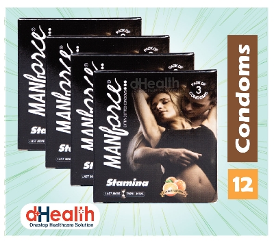 Picture of Manforce Stamina Condom Orange Flavor 4's Combo pack 3x4=12 pcs