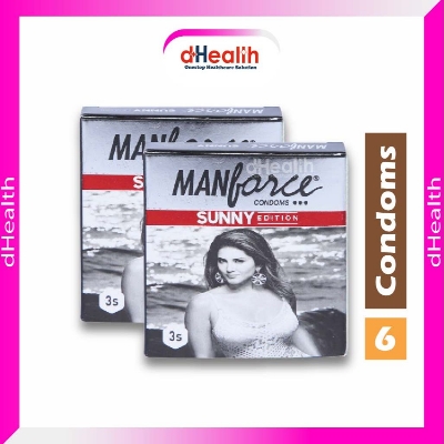 Picture of Manforce Sunny Edition Ribbed & Dotted Condom 2's Combo pack (3x2=6 pcs)