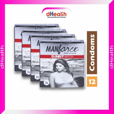 Picture of Manforce Sunny Edition Ribbed & Dotted Condom 4's Combo pack (3x4=12 pcs)