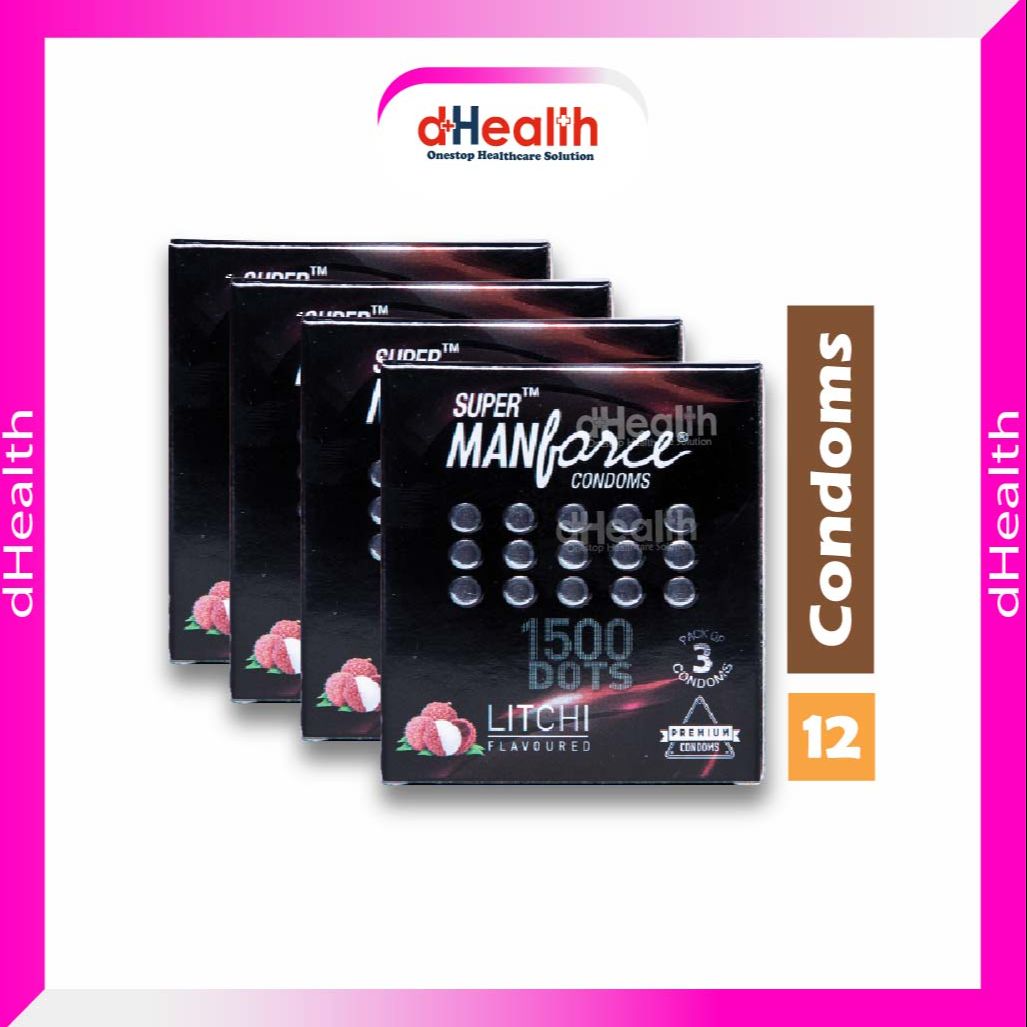 Picture of Manforce Super Litchi 1500 Dotted Condom 4s Combo pack 3x4=12 pcs