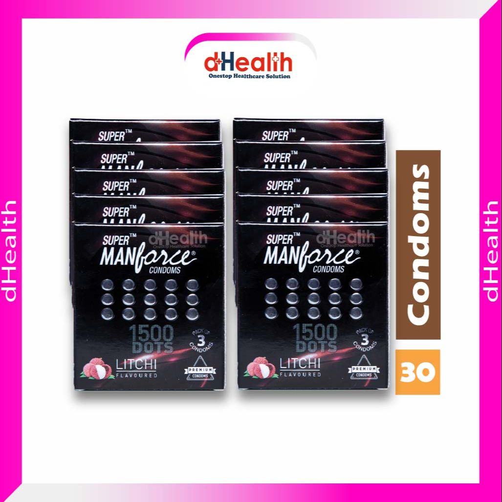 Picture of Manforce Super Litchi 1500 Dotted Condom 10's Combo pack (3x10=30 pcs)
