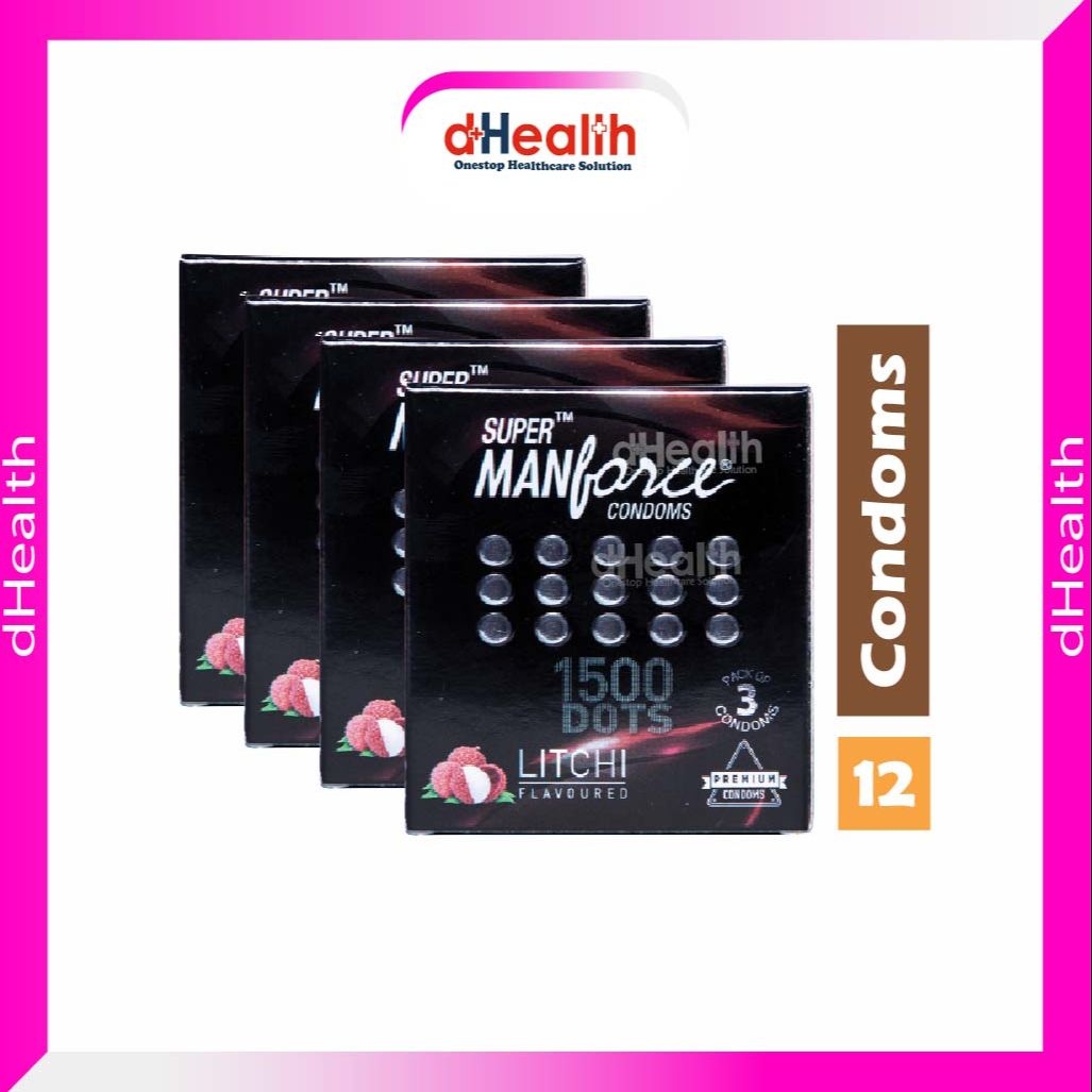 Picture of Manforce Super Litchi Dotted Condom 4's Combo pack 12 pcs