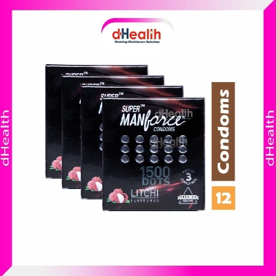 Picture of Manforce Super Litchi Dotted Condom 4's Combo pack 12 pcs