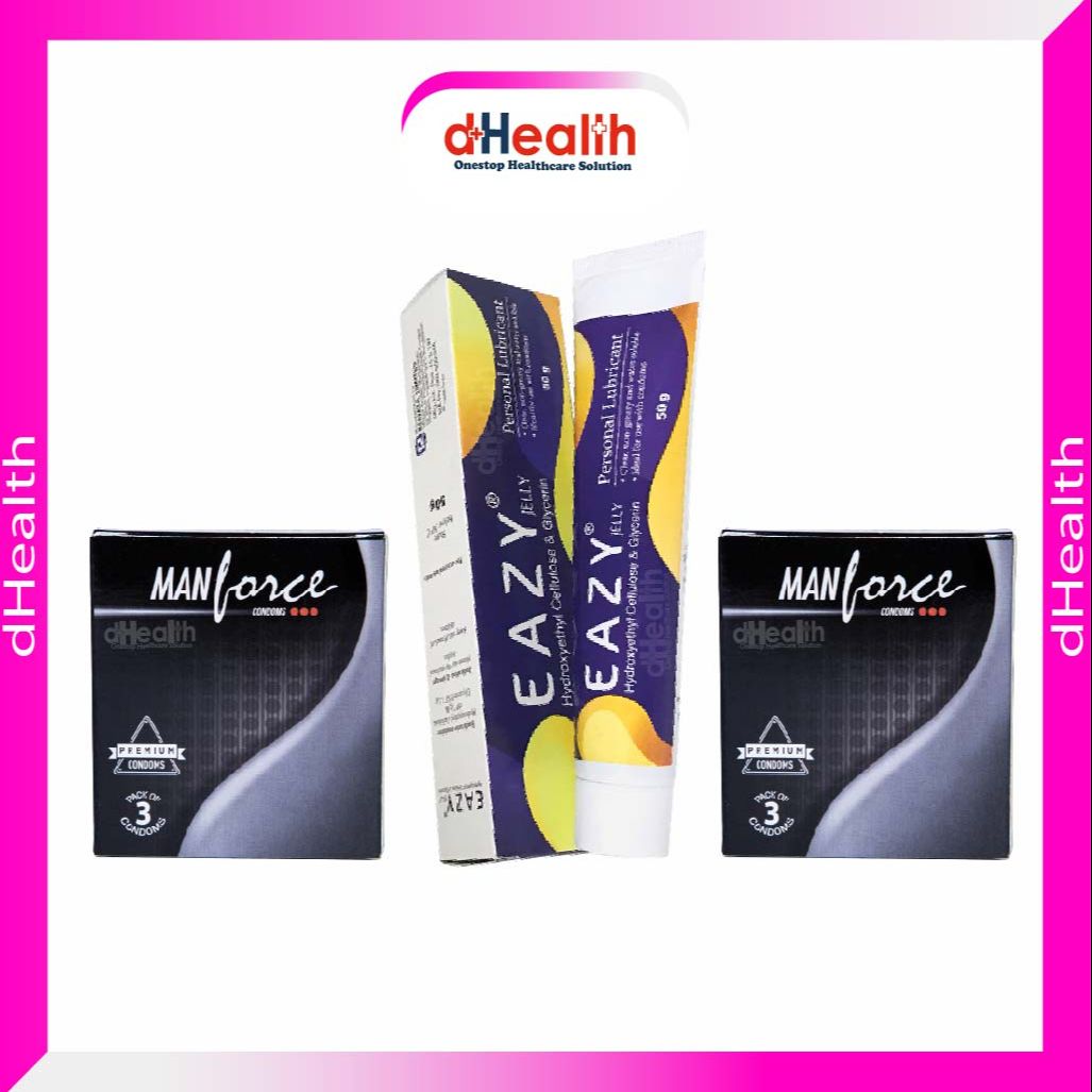 Picture of Eazy Jelly 50gm & 2 Pack 6pcs Manforce Premium Condom