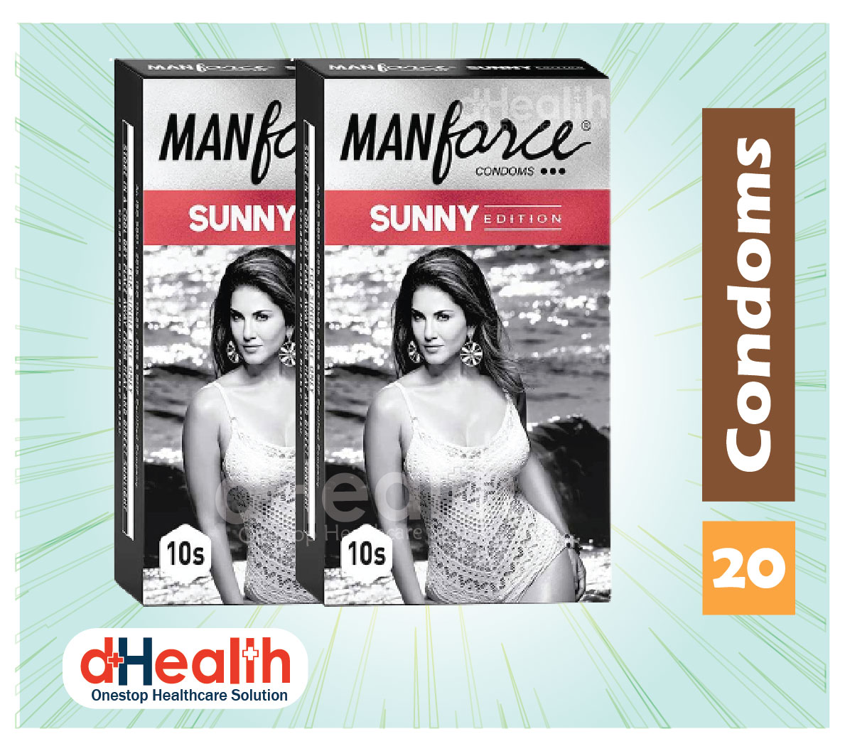 Picture of Manforce Sunny Condom 1 Pack (10pcs) & 1 Eazy Jelly 50gm Combo