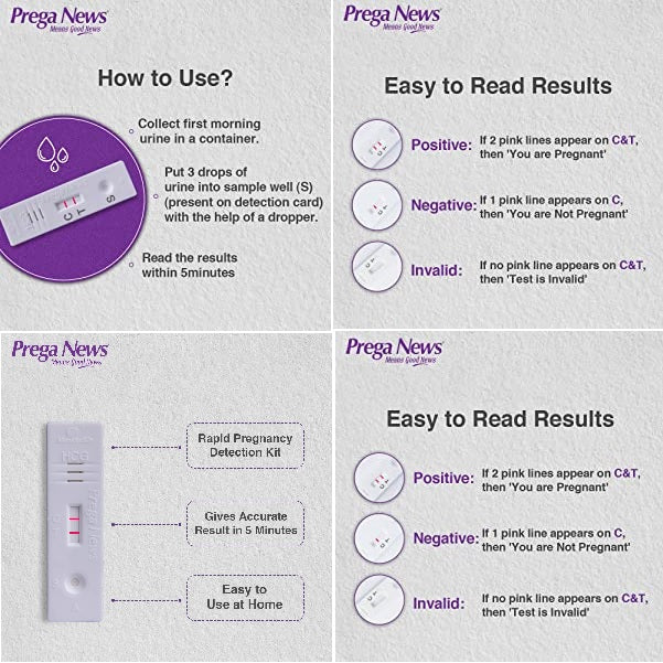 Picture of Prega News Pregnancy Test Cassette / Prega News Pregnancy Strip - 2 pcs (Made in India)