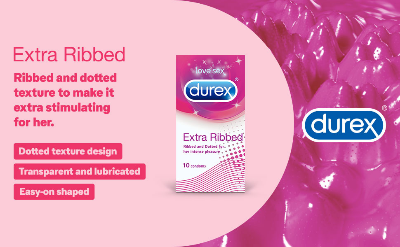 Picture of Durex Extra Ribbed Condom - 10 Pcs Pack (India)