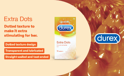 Picture of Durex Extra Dots Condom - 10 Pcs Pack (India)