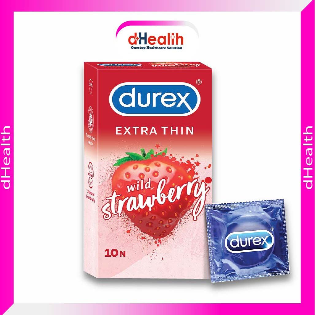Picture of Durex Extra Thin Strawberry Condom - 10 Pcs Pack (India)