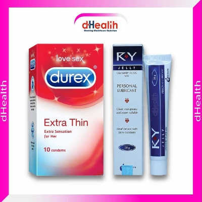 Picture of RY Jelly 30g Personal lubricant 1 PC & Durex Extra Thin Condoms -10 Pcs Pack (India) Combo