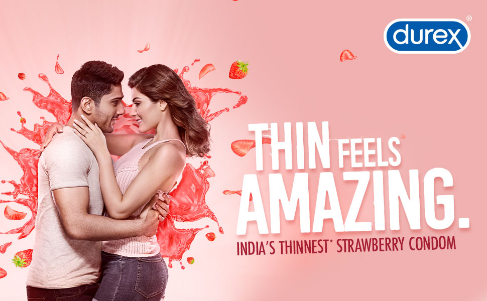 Picture of Durex Extra Thin Strawberry Condoms - 10 Pcs Pack (India) & RY Jelly, 30g Personal lubricant Combo