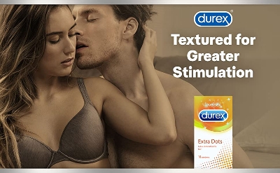 Picture of Durex Extra Dots Condoms 10 Pcs Pack (India) & RY Jelly Personal lubricant 30g Combo