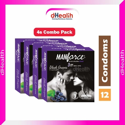 Picture of Manforce Black Grape Condom 4's Combo pack (3x4=12 pcs)