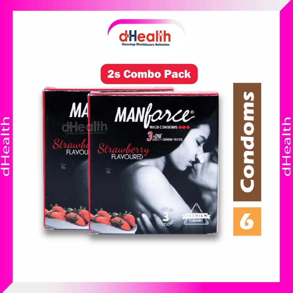 Picture of Manforce 1500 Dodotted Strawberry Flavoured Xotic Condom 2's Combo pack (3x2=6 pcs)
