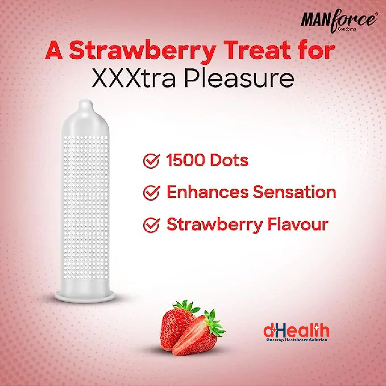 Picture of RY Jelly 30gm 1 Pc &  Manforce Strawberry Condom 2 Pack (6pcs)