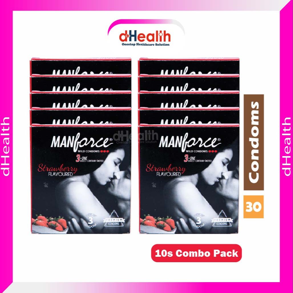 Picture of Manforce Strawberry Condom 10's Combo pack (3x10=30 pcs)