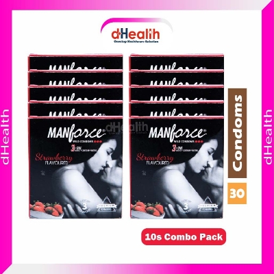 Picture of Manforce Strawberry Condom 10's Combo pack (3x10=30 pcs)