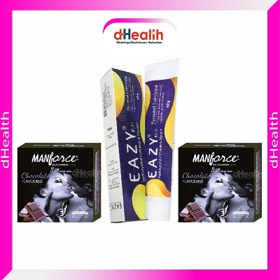 Picture of Eazy Jelly 50gm 1 Pc & Manforce Chocolate Condom 2 Pack (6pcs)