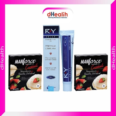 Picture of RY Jelly 30gm 1 Pc & Manforce Cocktail Condom 2 Pack (6pcs)