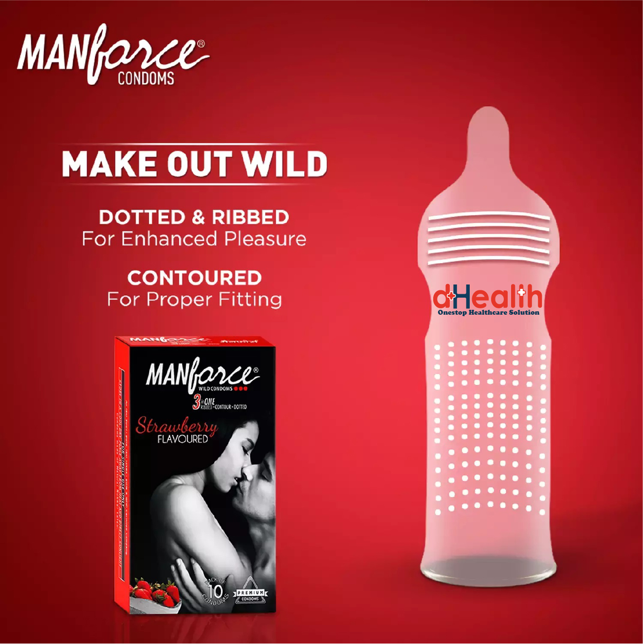 Picture of Eazy Jelly 50gm 1 Pc & Manforce Strawberry Condom 2 Pack (6pcs)