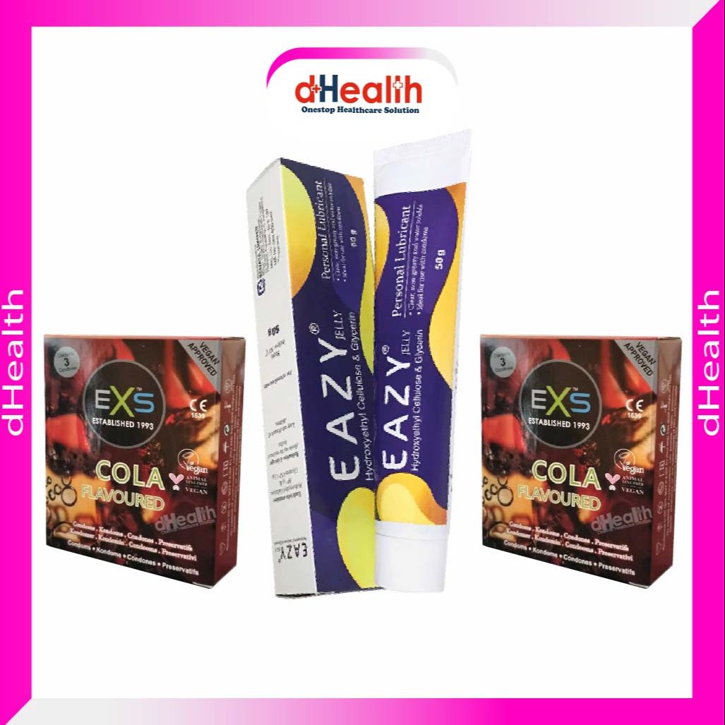 Picture of Eazy Jelly 30gm 1 Pc & EXS Cola Flavoured Condom 2 Pack (6pcs) Combo Pack