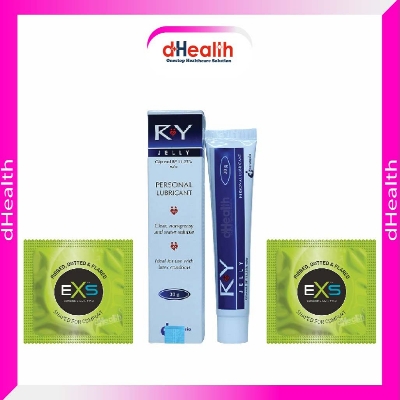 Picture of EXS Comfy Fit Condom Ribbed & Dotted 2 Pack (6pcs) & RY Jelly 30gm 1 Pc