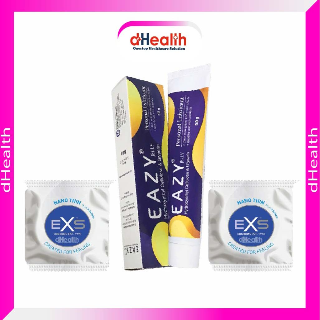 Picture of EXS Nano Thin Condom 2 Pack (6pcs) & Eazy Jelly 50gm 1 Pc