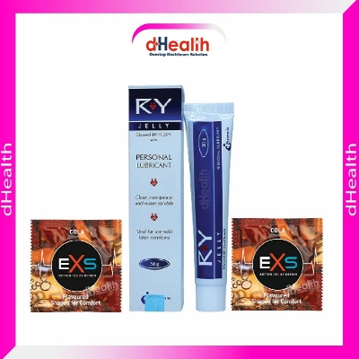 Picture of EXS Cola Flavoured Condom 2 Pack (6pcs) & RY Jelly 30gm 1Pc