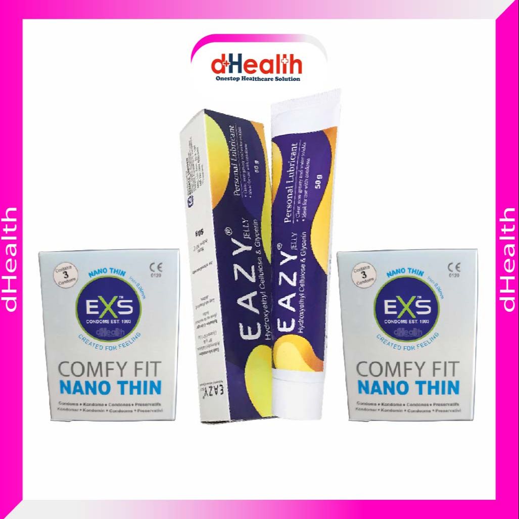 Picture of Eazy Jelly 50gm 1 Pc & EXS Nano Thin Condom 2 Pack (6pcs) Combo Pack