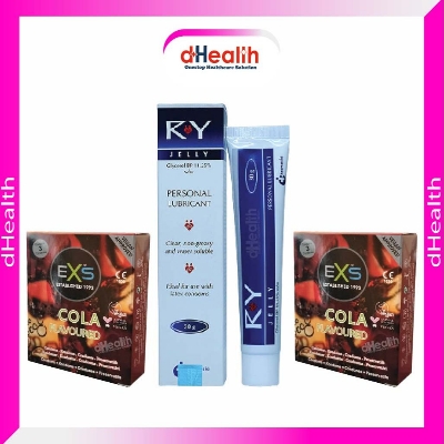 Picture of RY Jelly 30gm 1 Pc & EXS Cola Flavoured Condom 2 Pack (6pcs) Combo Pack