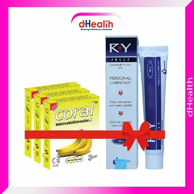 Picture of Coral Banana Extra Performance Condom 3 Pack & RY Jelly 30gm 1 Pc Combo Pack