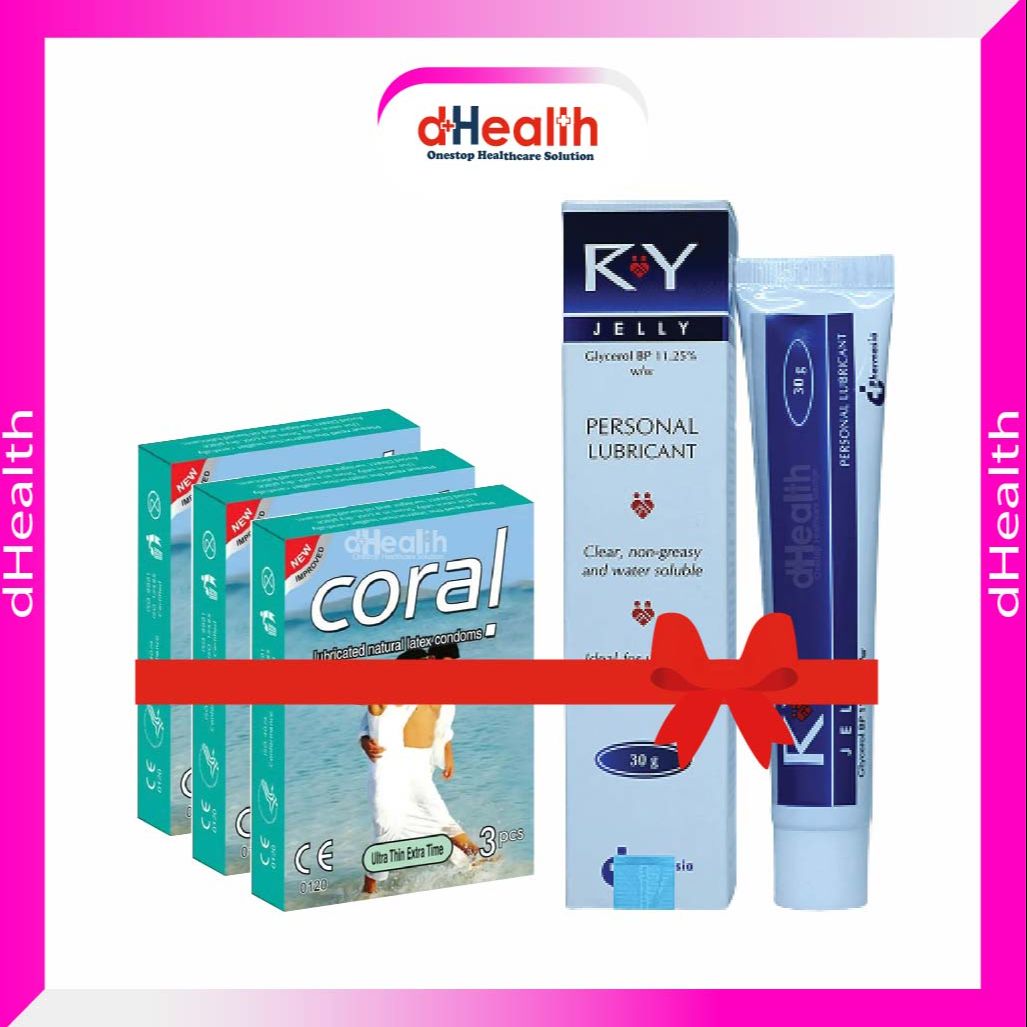 Picture of Coral Ultra Thin Extra Time Condom 3 Pack & RY Jelly 30gm Combo Pack