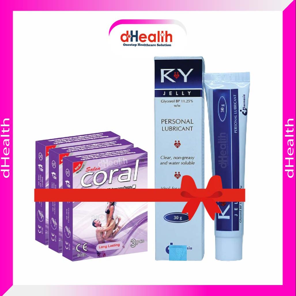 Picture of Coral Long Lasting Condom 3 Pack & RY Jelly 30gm 1 Pc Combo